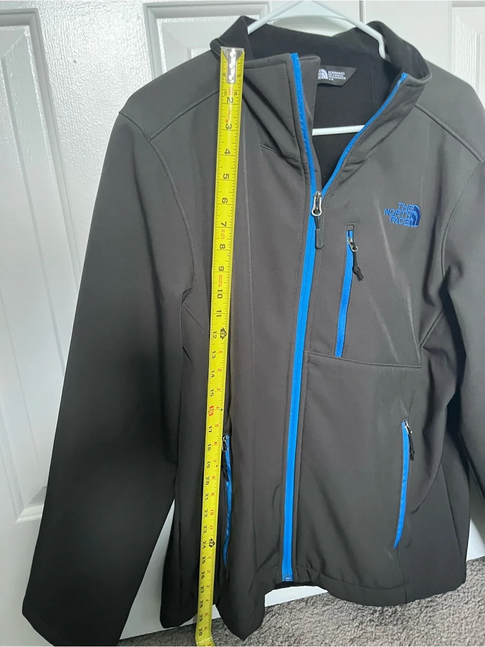 Gray and blue North face Men’s Large Full zip jacket